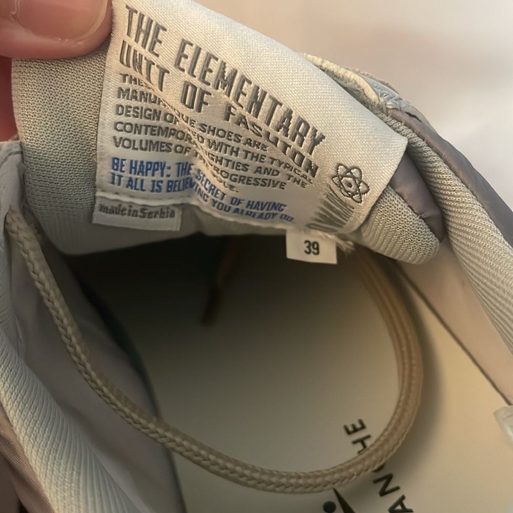 NWT VOILE BLANCHE QWARK HYPE WOMAN Leather and Fabric Sneakers in Grey-Beige - Picture 12 of 15